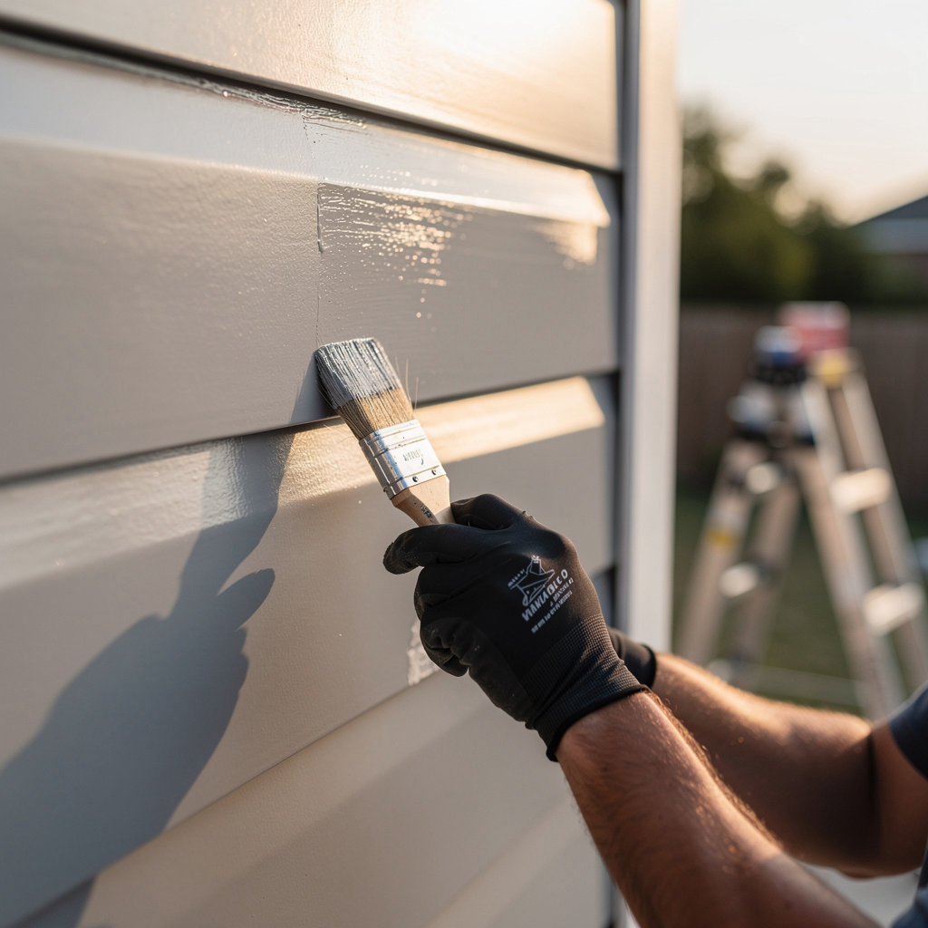 ALL EXTERIOR PRO expert team performing exterior painting and siding installation in San Antonio, TX